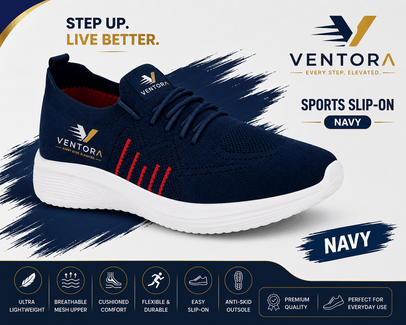 Comfort In Every Step Navy